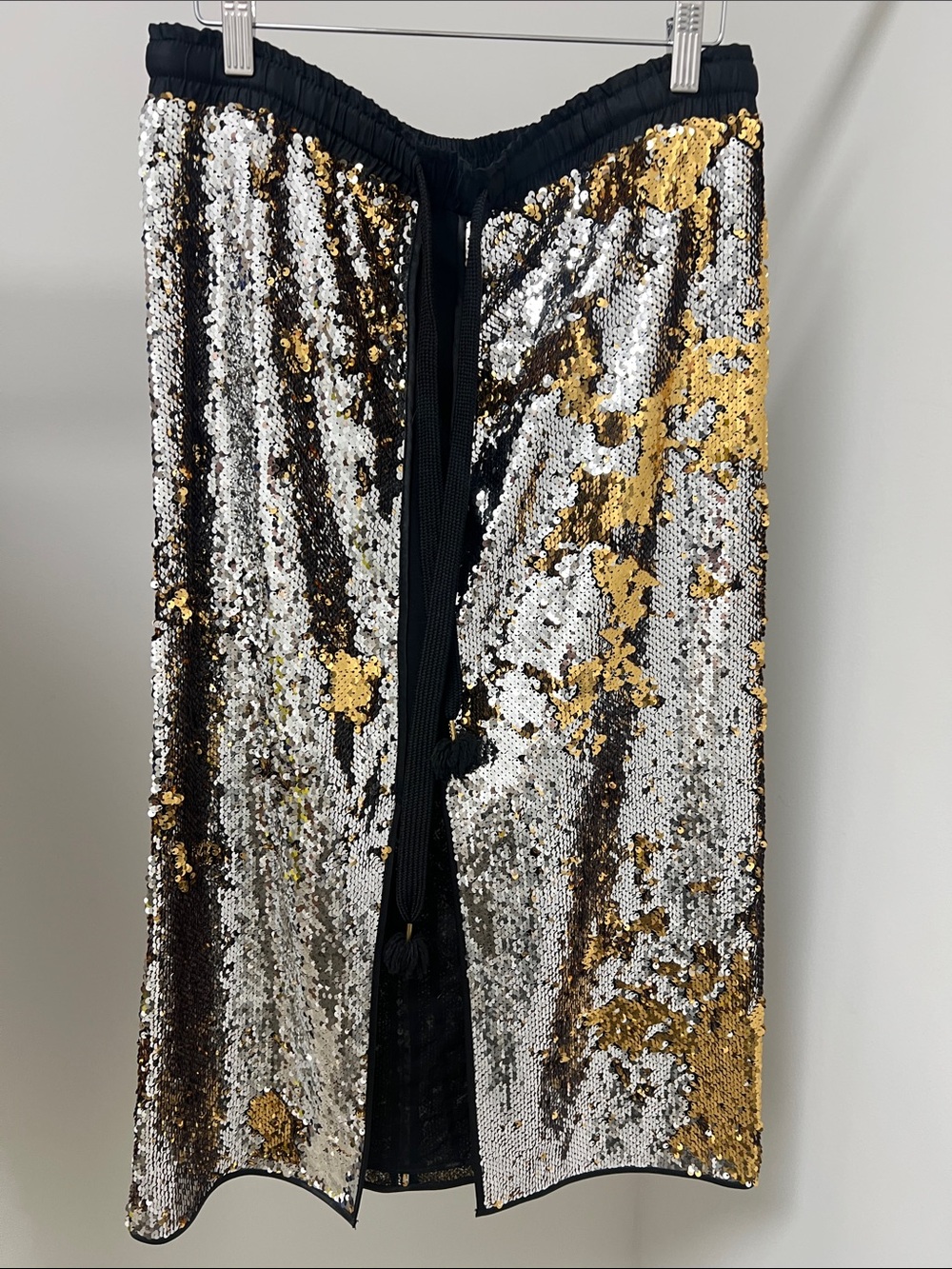 Sequin Midi Skirt with Gold and Silver Reversible Sequins